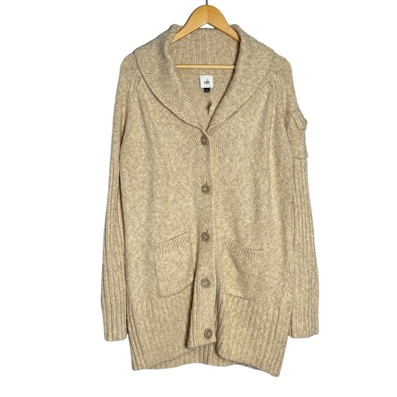 Cabi Steady Knit Cardigan Wheat - Picture 2 of 7